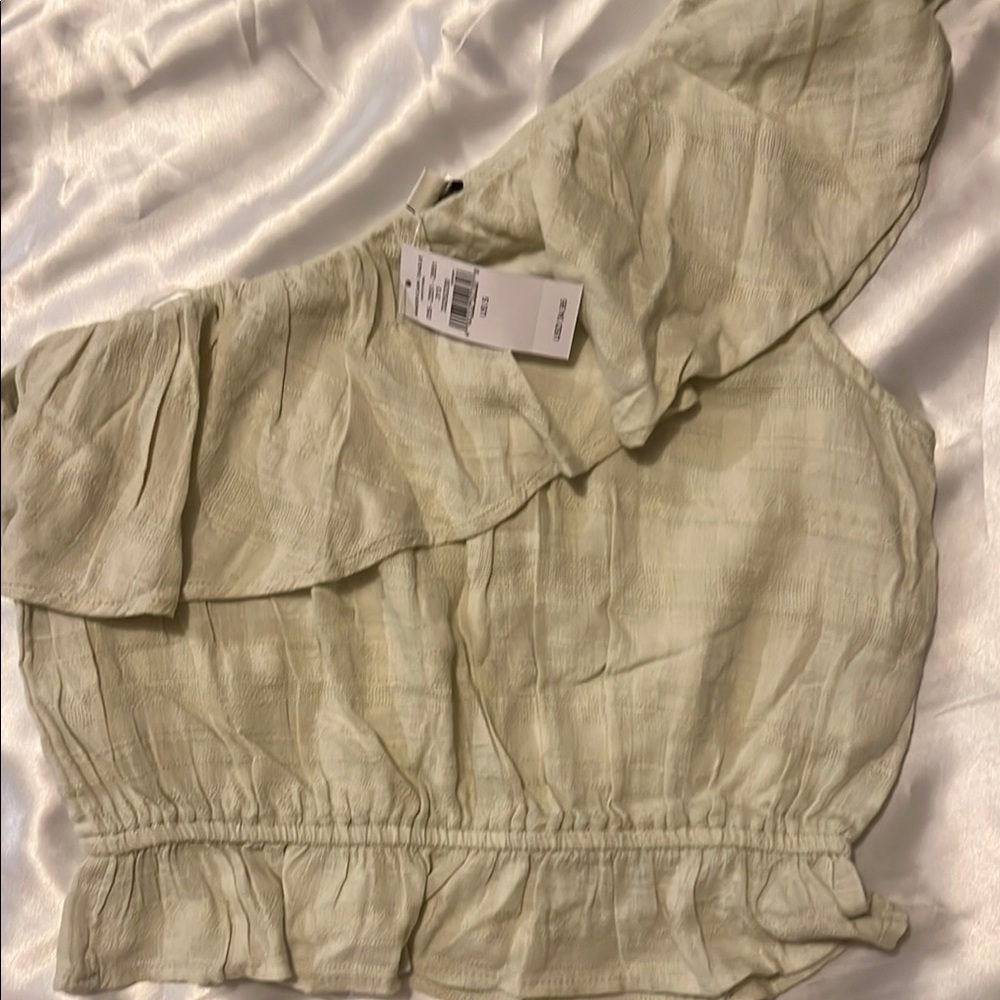 American Eagle Outfitters Tan Sleeveless Asymmetrical Blouse NWT $34.95